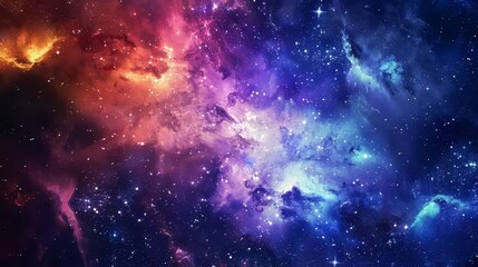 Wall Mural - vibrant nebula and galaxy in deep outer space infinite universe full of stars abstract cosmos