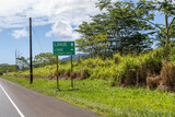 Fototapeta Góry - Lihue Road Sign, Directions, Kauai Hawaii Roads