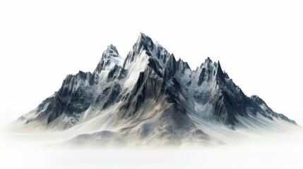 Wall Mural - majestic mountain peaks in picturesque landscape isolated on white stock photo