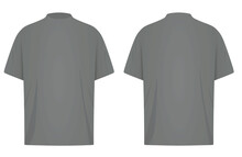 Grey Rep Neck T Shirt. Vector Illustration