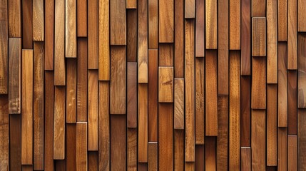 Wall Mural - seamless wooden acoustic panels wall texture featuring a long panoramic banner of brown wood background pattern