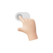 Hand touchscreen gesture vector 3D icon, hand forefinger swipe action on touch screen, ui interface scroll tap button