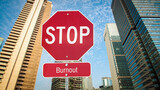Fototapeta Mapy - Signposts the direct way to Balanced vs Burnout
