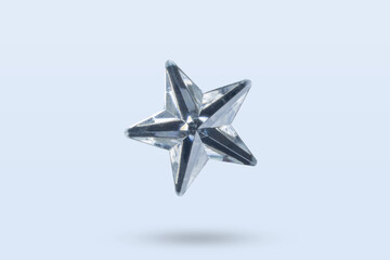 Wall Mural - silver star jewels sticker isolated on gray background