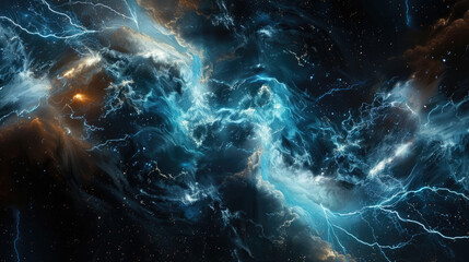 Wall Mural - a space teeming with stars and billowing clouds, creating a mesmerizing celestial view