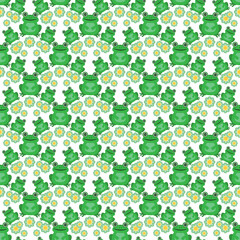 Wall Mural - frogs seamless pattern-11