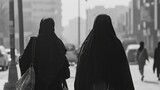 Fototapeta  - Saudi Arabian Women in Abayas Navigating Cultural Norms and Seeking
