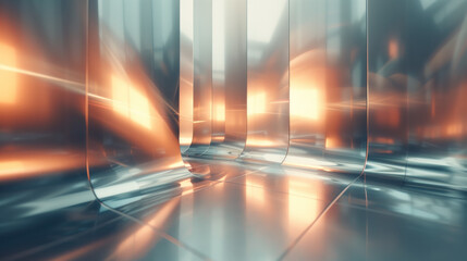 Poster - Abstract background with reflections and caustics. Hi-tech. Futuristic background image. Created with Generative AI technology.