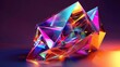 iridescent 3d abstract shape with prismatic colors futuristic concept illustration