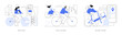 Bike rental app isolated cartoon vector illustrations se