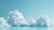 © InnovPixel - Abstract wallpaper, white clouds on blue gradient, minimal 3D render, peaceful atmosphere