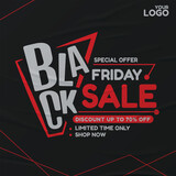 Fototapeta  - Black Friday Sale Banner Vector Design. Poster for Shopping Deals