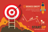 Fototapeta  - Rocket to Success: Business Growth Strategy Vector Illustration