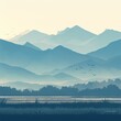 Majestic mountain range under a serene sky. This captivating landscape illustration is perfect for travel, nature, and lifestyle imagery.