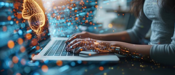 Poster - FinTech Finance Technology Online Banking Concepts of Currency Exchange and Interbank Payments. Businessman Uses Laptop for Money Transfer Global Business FinTech Finance Technology Online Banking,