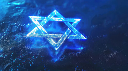 Radiant Blue Star of David, Pesach celebration, Jewish Holiday, Passover sharing and celebrating 