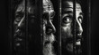 Faces of prisoners experiencing different emotions