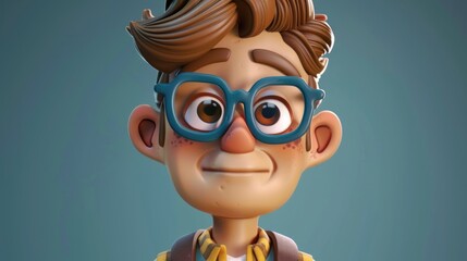Wall Mural - Illustration of a cartoon icon model in a fun cartoon style concept ready for rendering and rating