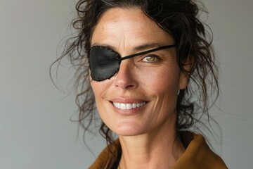 Poster - Woman wearing black eye patch