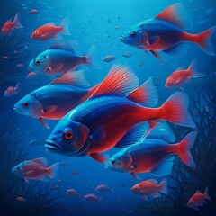 Wall Mural - fish in the oceans