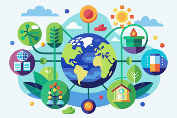 Aufkleber - Design an abstract icon inspired by the interconnectedness of ecosystems