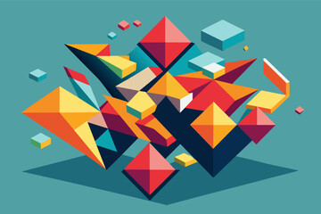 Poster - Fragmented shapes coming together to form a whole