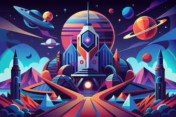 Poster - futuristic abstract inspired by space travel
