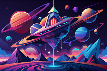 Poster - futuristic abstract inspired by space travel