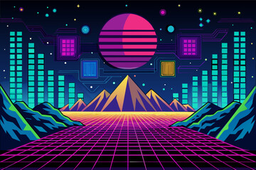 Poster - futuristic interpretation of binary code