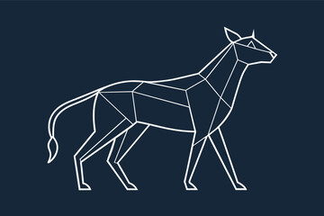 Aufkleber - Minimalist line art forming a stylized animal silhouette