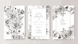 Wedding invitation cards with chrysanthemum flowers.