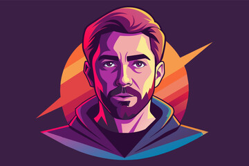 Poster - Man with beard face vector