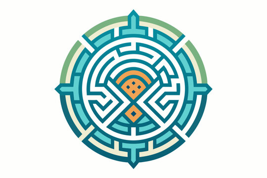 Within the logo's labyrinthine design, a secret pathway appears Where does it lead