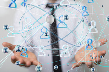 Aufkleber - conference Digital Network and data concept 3d