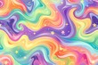 A seamless retro pattern featuring colorful, abstract waves and scattered stars