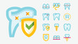 Teeth Care Surgery Flat Color Icons