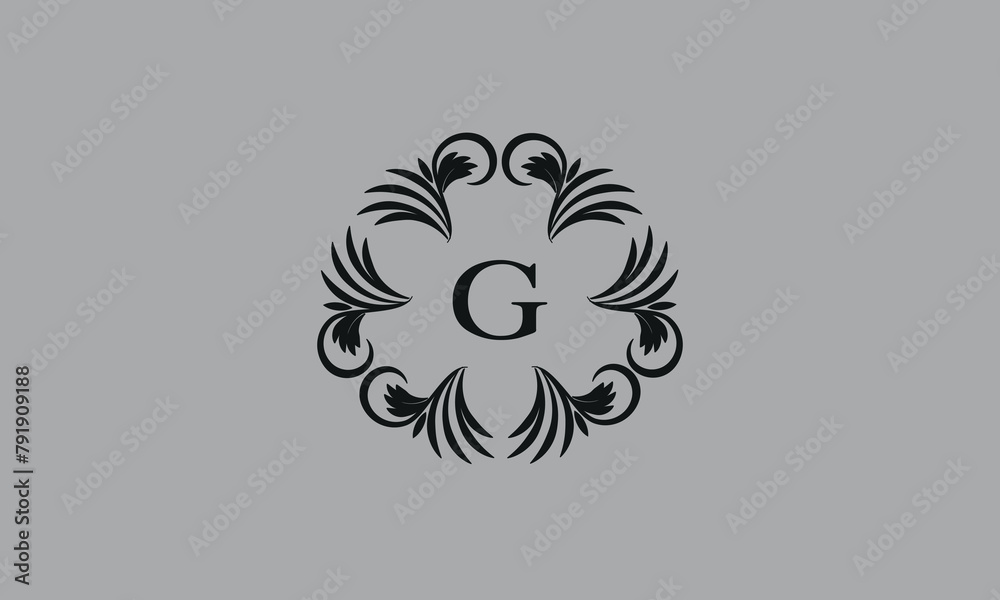 Elegant floral monogram design template for one or two letters such as ...