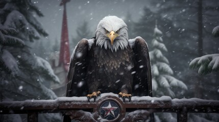 Poster - eagle in the snow