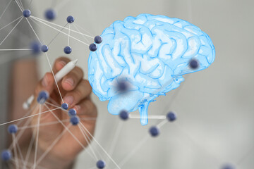 Poster - medical on hospital background, medical technology network concept