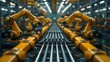 Engineer manager oversees robotic automation in smart factories with realtime monitoring. Concept Robotics, Automation, Smart Factories, Real-time Monitoring, Engineer Manager