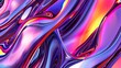   A tight shot of a multi-hued wallpaper featuring intricate designs of purple, pink, blue, and orange lines and curves