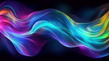 Poster - Vibrant abstract waveform with fluid motion and colorful gradients.