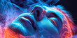 Sleep Apnea: The Loud Snoring and Daytime Sleepiness - Imagine a person with highlighted airways showing obstruction, experiencing loud snoring and daytime sleepiness,