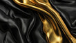 black gold satin textile, silk, texture background