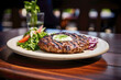 A sizzling pljeskavica, a Balkan beefsteak, served with a vibrant salad, creating a delicious and juicy meal.