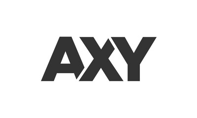 Poster - AXY logo design template with strong and modern bold text. Initial based vector logotype featuring simple and minimal typography. Trendy company identity.