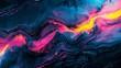 Colorful abstract painting with vibrant blues, purples, and yellows.