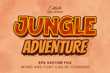 Poster - Jungle cartoon 3d editable text effect