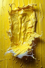 Canvas Print - A yellow liquid splashing out of a container onto the wall, AI