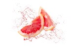 Fototapeta  - Red fresh ripe grapefruit with juice splash